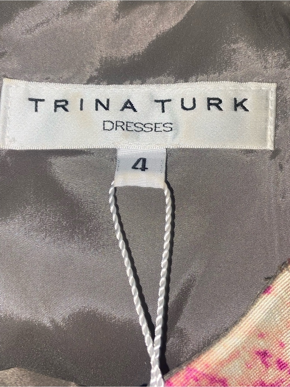 Trina Turk Gray Sheath Dress with Pink and Orange Floral Print - Picture 6 of 6